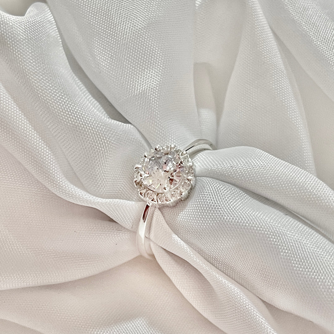 Anillo Plata Promesa Circulito Brilloso ⚪️