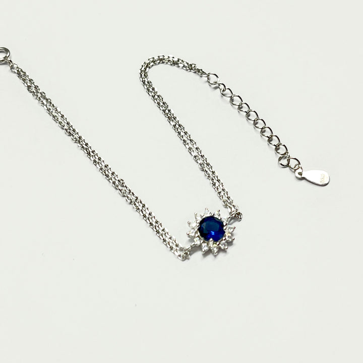 Pulsera Plata 🌼Flor Azul