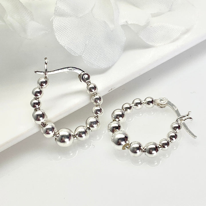 Argollas de Plata Bolas 15MM