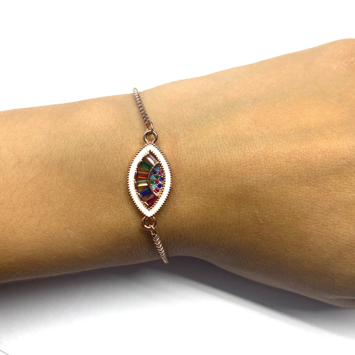 Pulsera Acero 👁 Ojo Oro Rosa