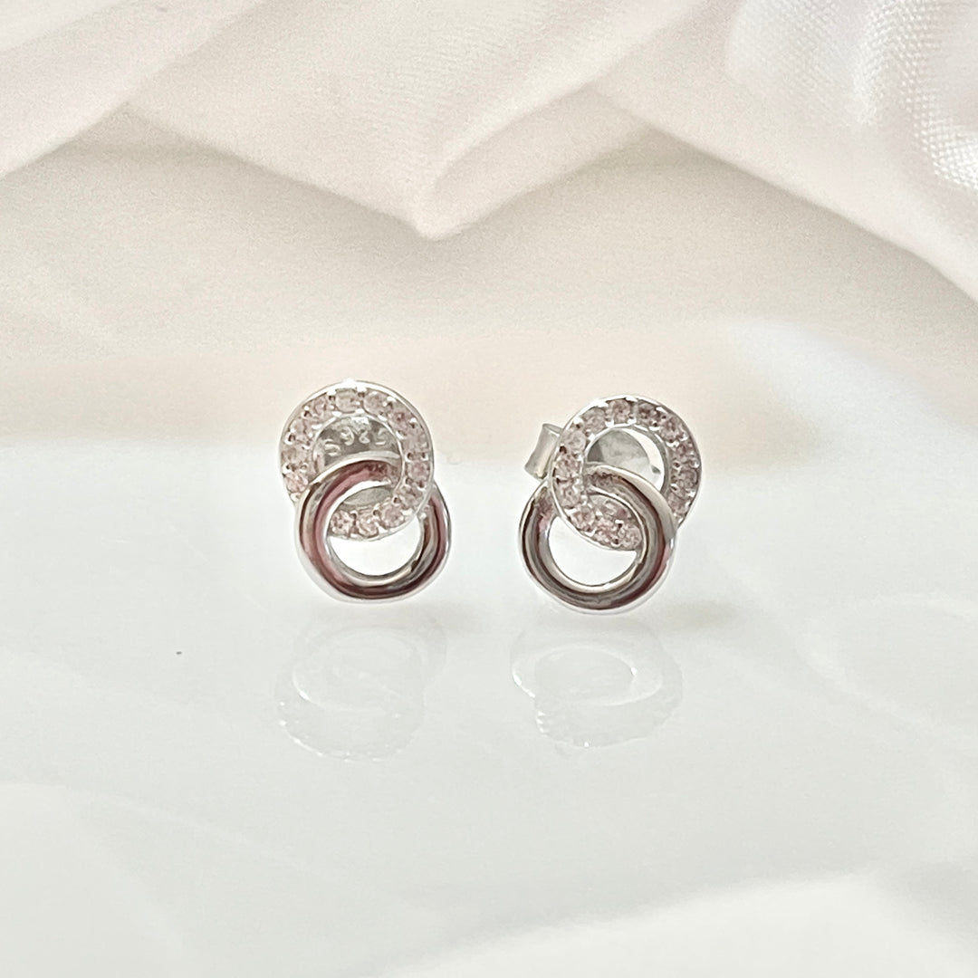 Aretes Plata Circulo Entrelazados 10MM