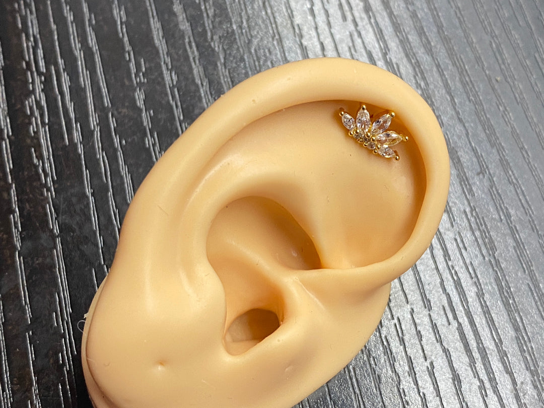 Arete Quirúrgico 🧡Circonia Dorado| Nicola Joyería