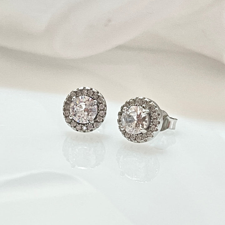 Aretes Plata Circulo Cielo  8MM | Nicola Joyería 