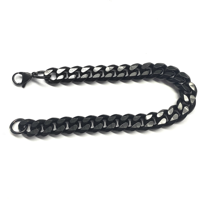 Pulsera Cubana Negra 10MM | Nicola Joyería