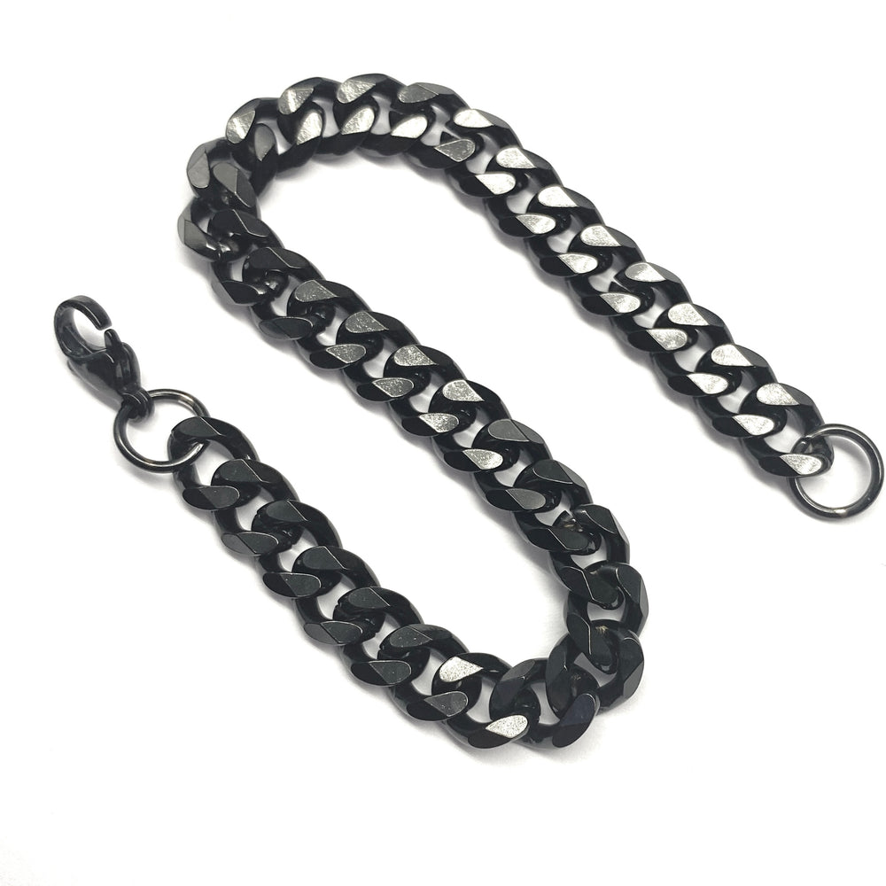 Pulsera Cubana Negra 8MM | Nicola Joyería