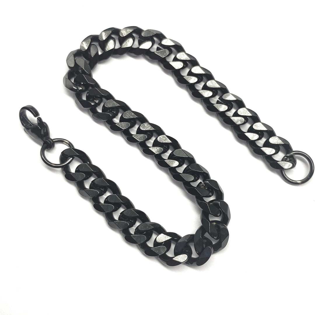 Pulsera Cubana Negra 8MM | Nicola Joyería