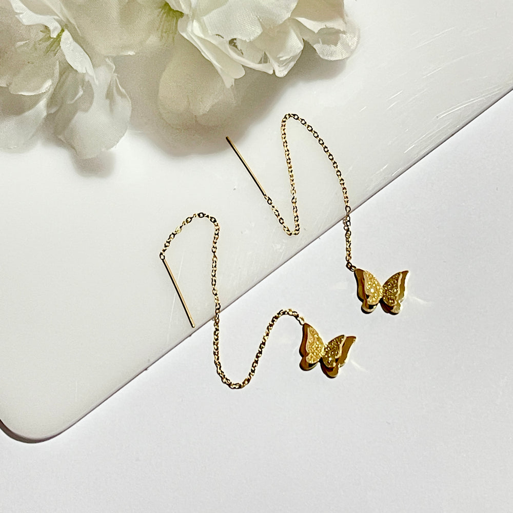 Aretes Acero Mariposa 🦋 Aguja | Nicola Joyería 