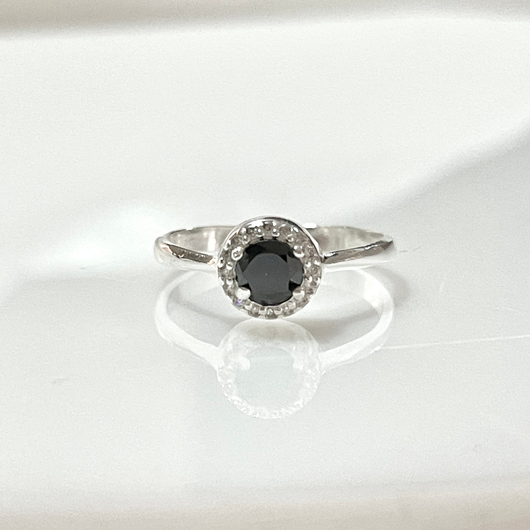 Anillo Plata Promesa Circulito Negro 🖤