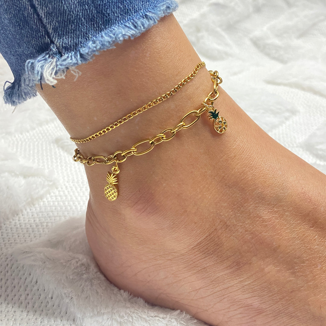 Tobillera Acero 🍍 Piñas | Nicola Joyería