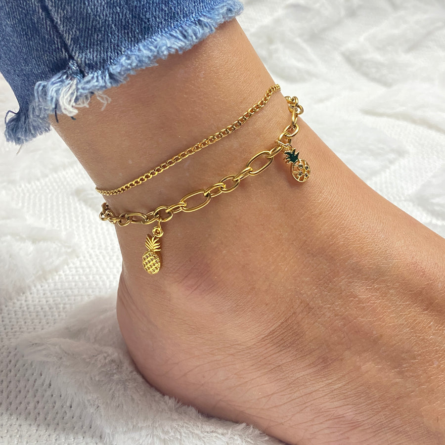 Tobillera Acero 🍍 Piñas | Nicola Joyería
