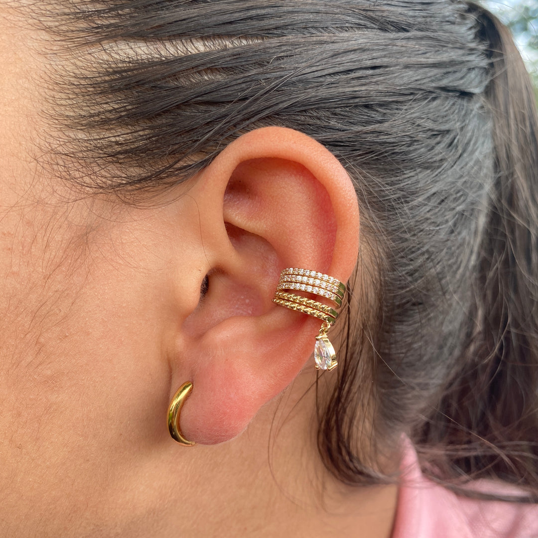 Ear Cuff de Acero Inoxidable Dorado | Nicola Joyería