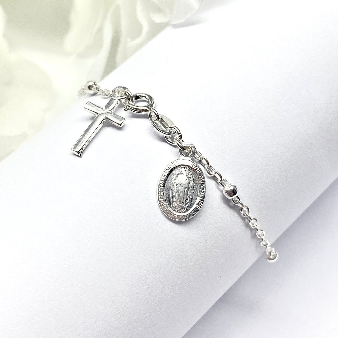 Pulsera de Plata Rosario 19CM | Nicola Joyería en Costa Rica