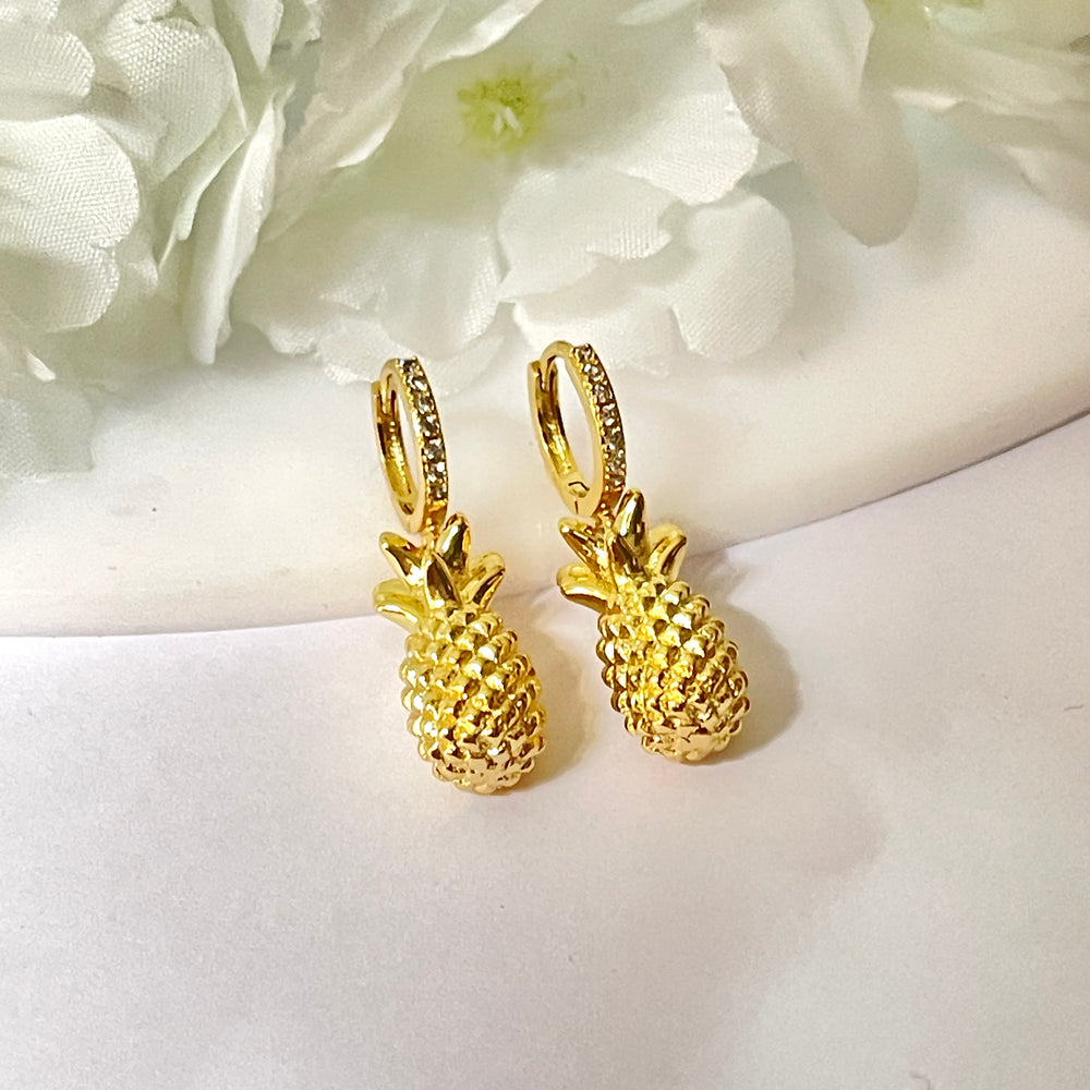 Huggies de Acero 🍍Piña Grande | Nicola Joyería 
