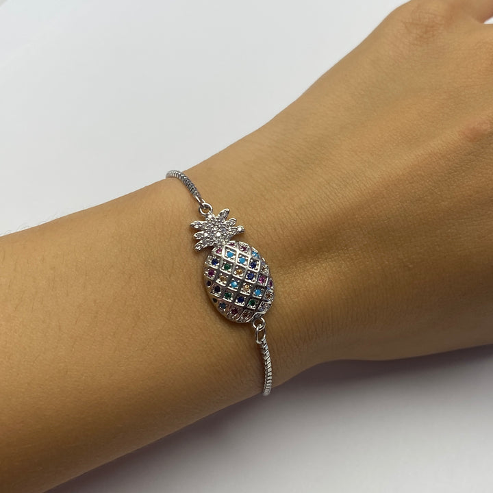 Pulsera Acero 🍍 Piña Plateado