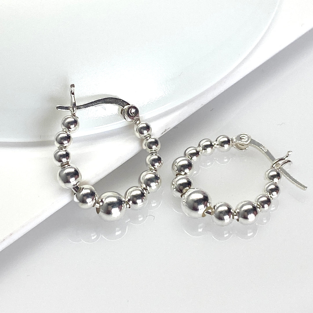 Argollas de Plata Bolas 15MM