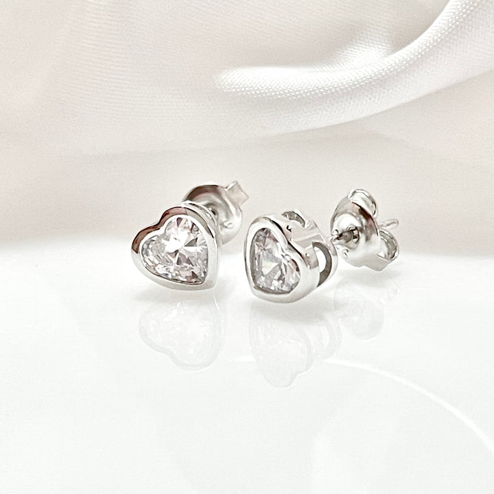 Aretes Plata ❤️Corazón Borde Grande | Nicola Joyería 