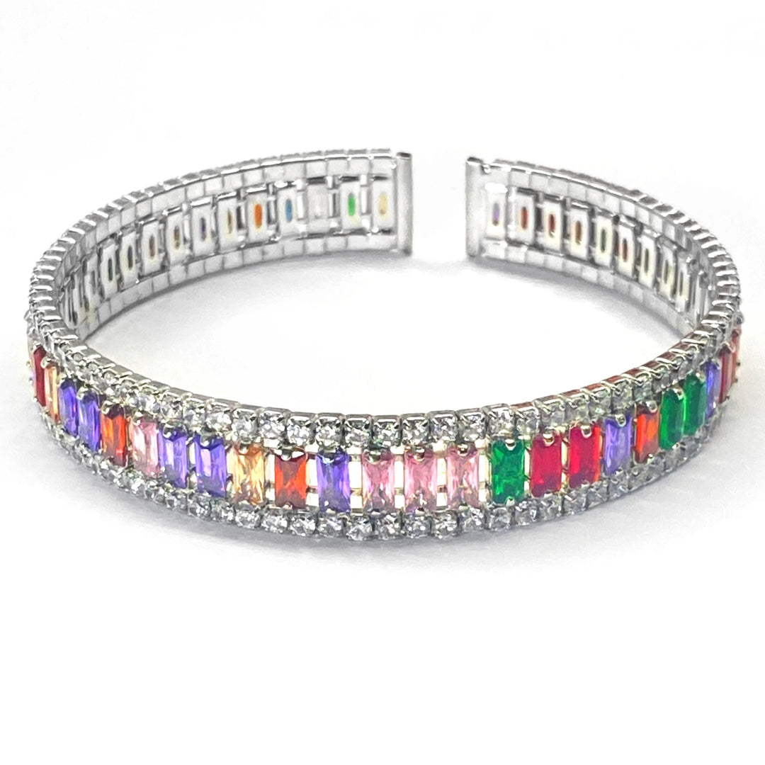 Pulsera Acero 🤍 Aro Plateado Multicolor