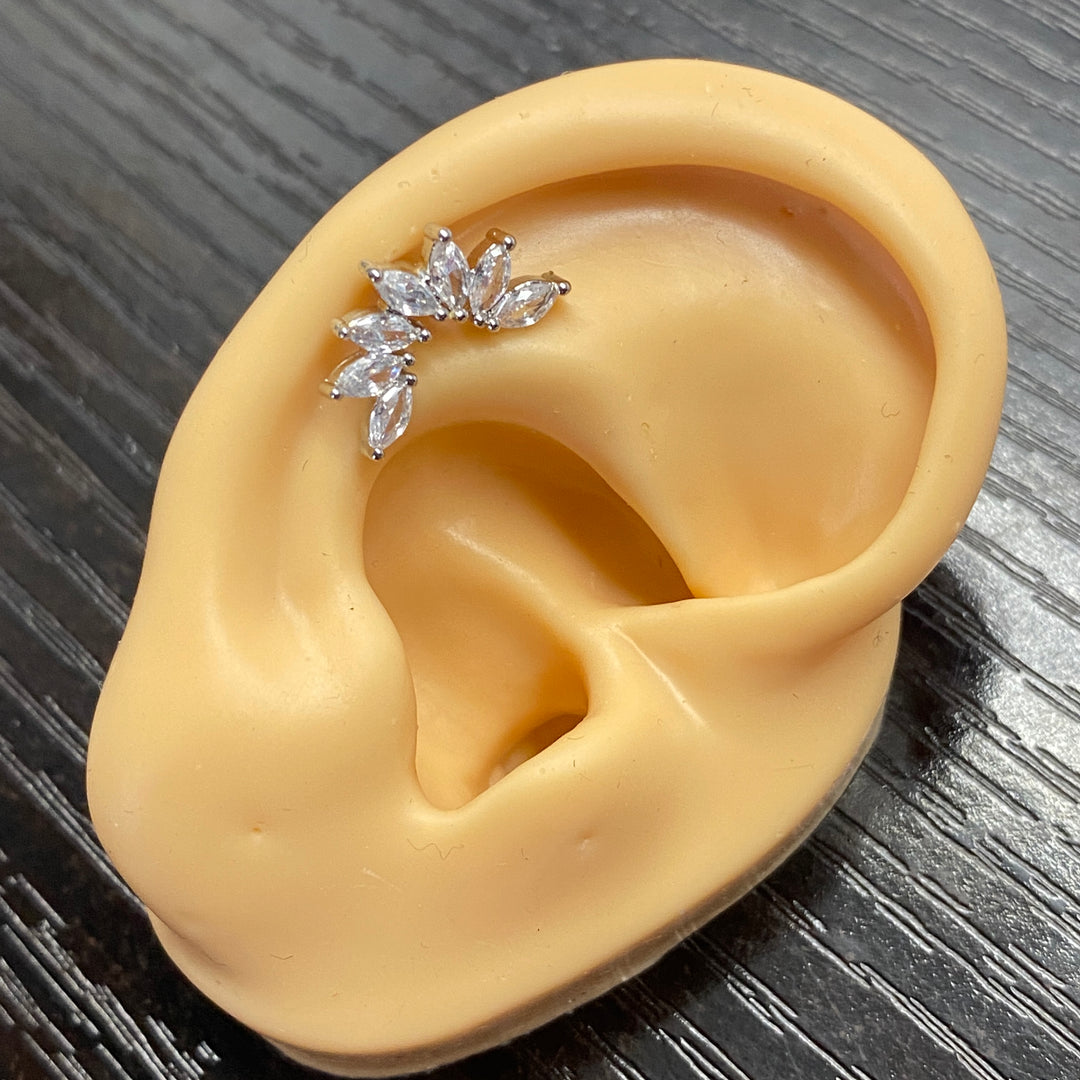 Arete Quirúrgico 🍃Hoja Plateado| Nicola Joyería