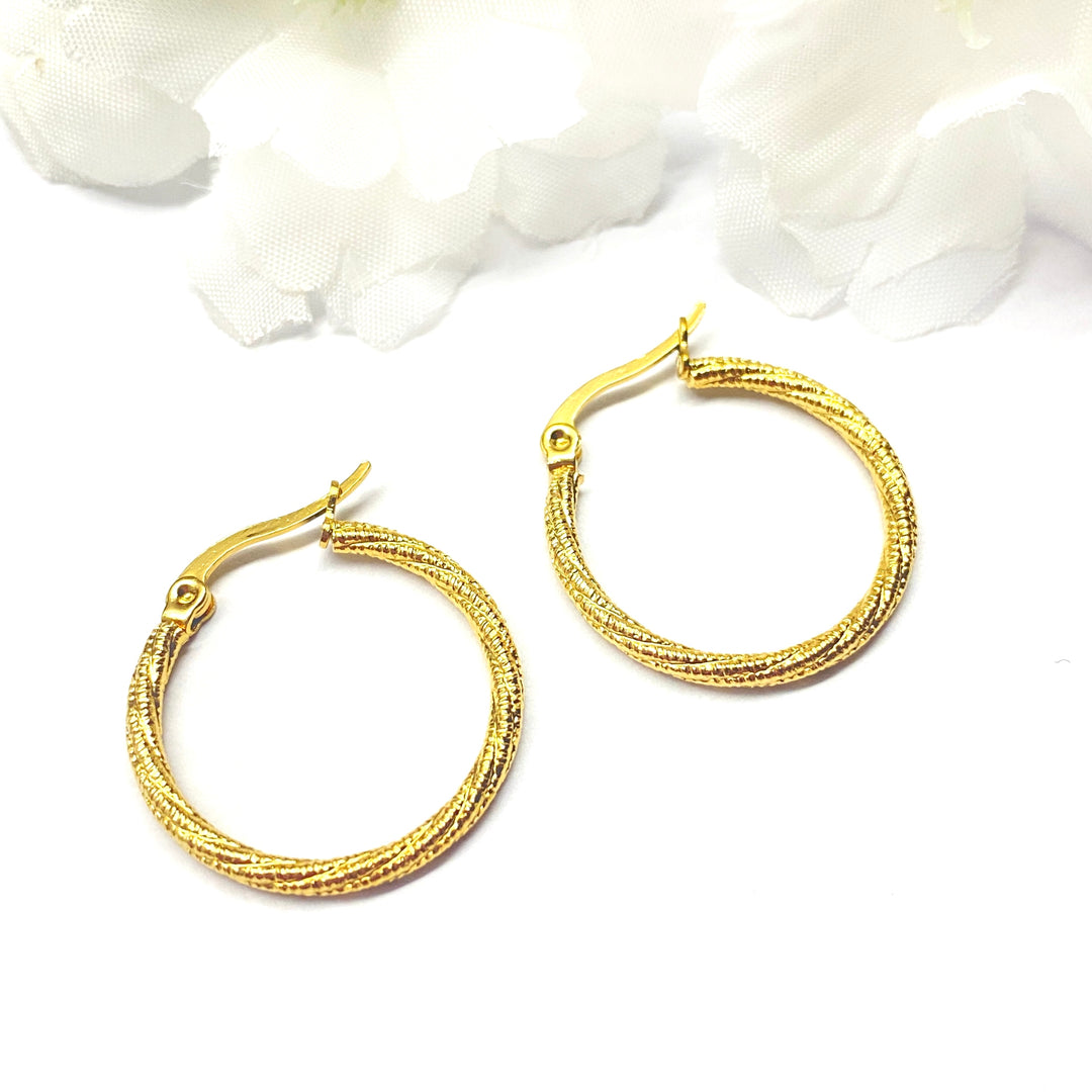 Argollas Acero 20MM Diamandadas