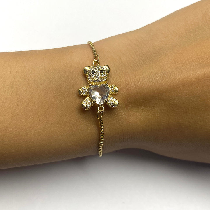 Pulsera Acero 🧸🤍 Osito Blanco