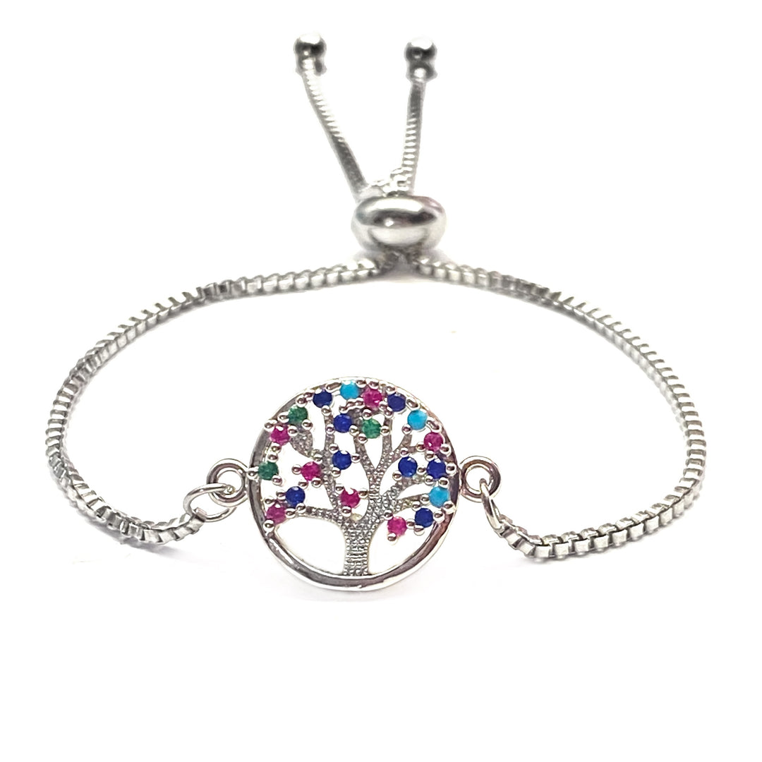 Pulsera Acero 🌳 Árbol Plateado