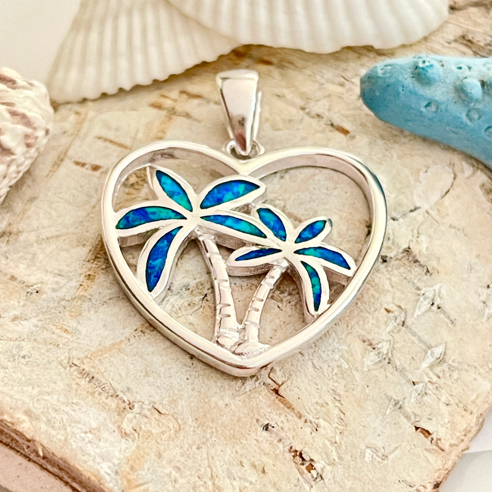 🌴 Palmeras In Love con Ópalo Dije Plata 925 | Nicola Joyería CR