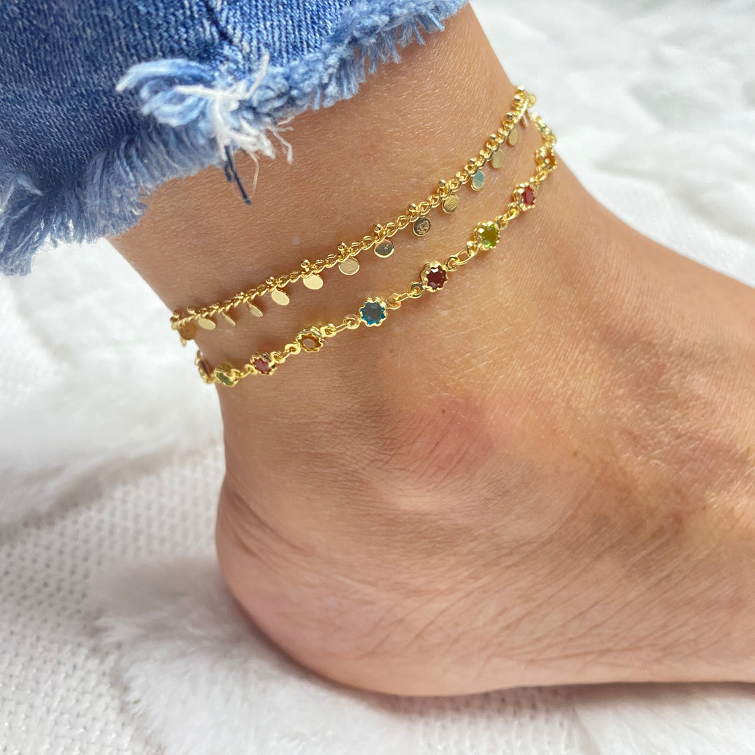 Tobillera Acero 🌈 Multicolor | Nicola Joyería