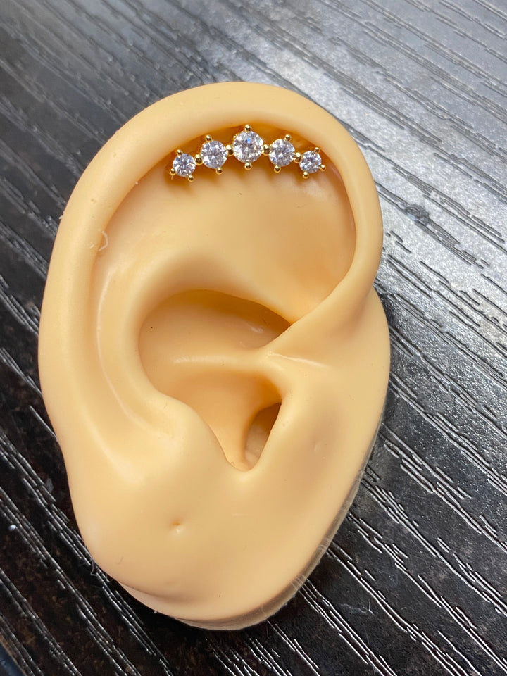 Arete Quirúrgico 🧡Circonia Dorado| Nicola Joyería