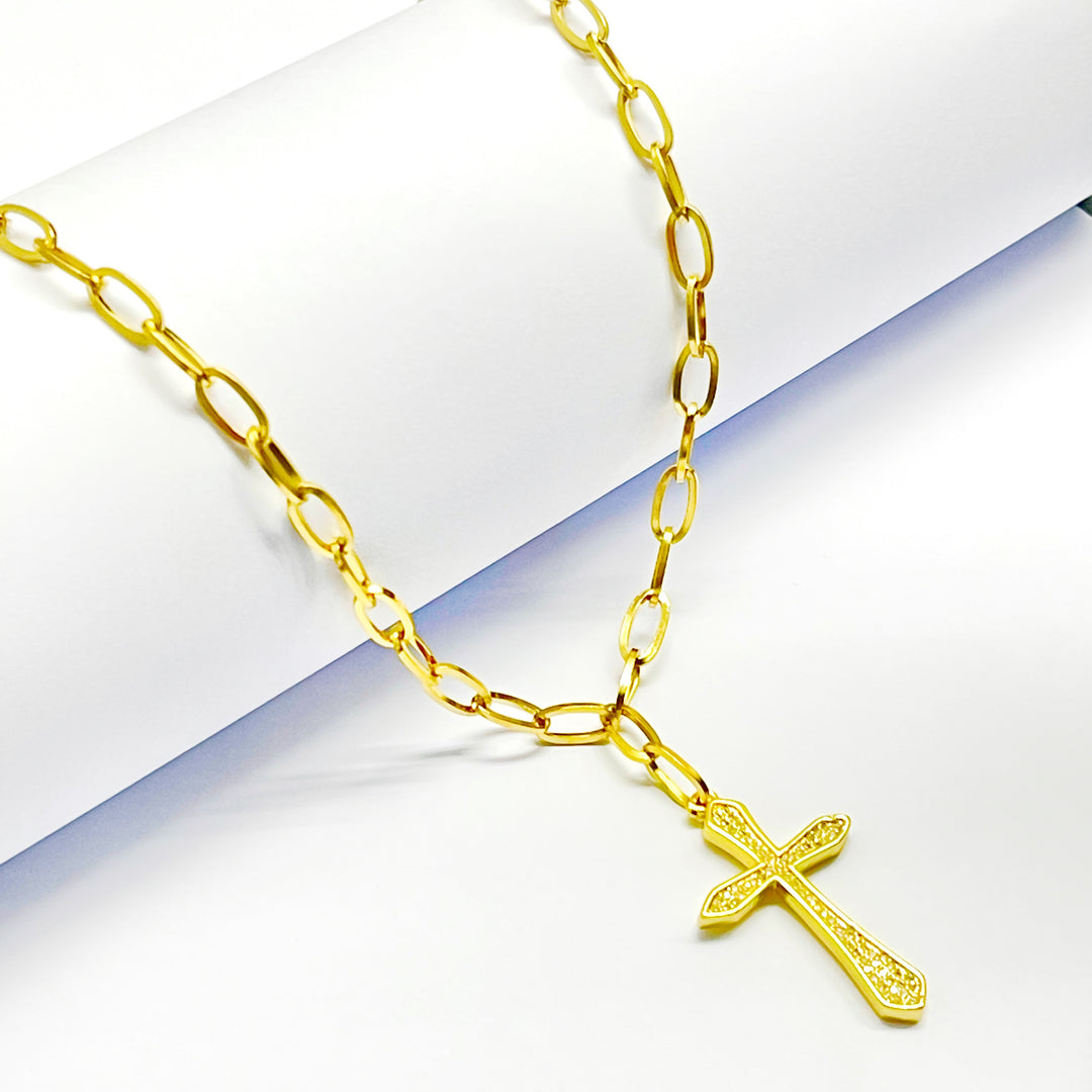 Gargantilla de Acero Cruz Brillo ✝️ | Nicola Joyería 