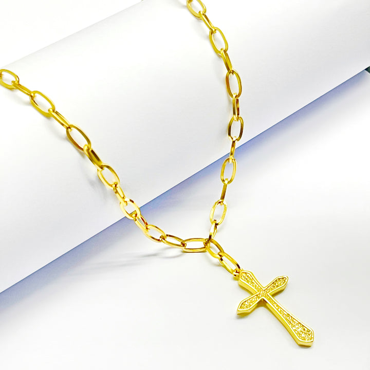 Gargantilla de Acero Cruz Brillo ✝️ | Nicola Joyería 