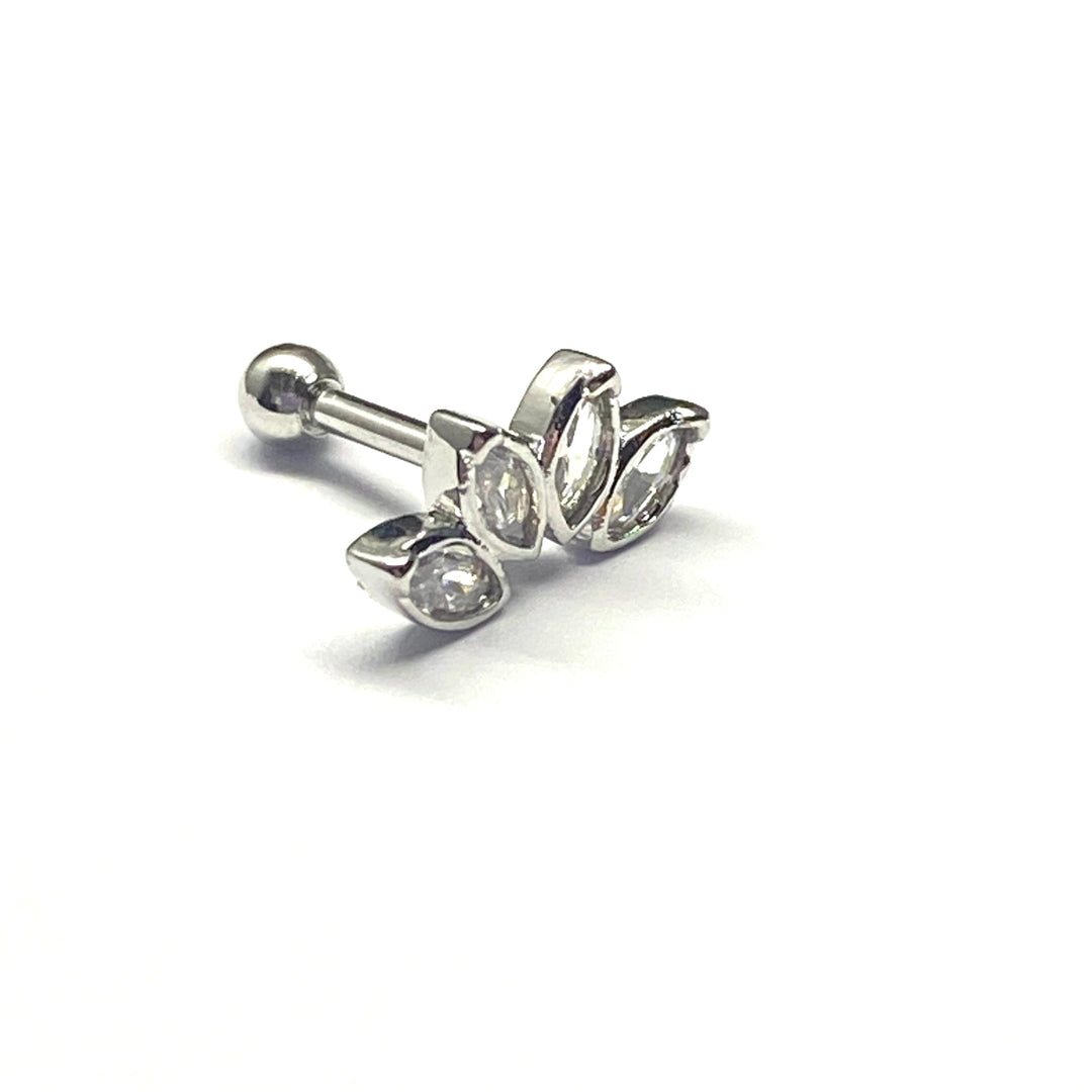 Arete Quirúrgico 🍁 Pétalos Plateados