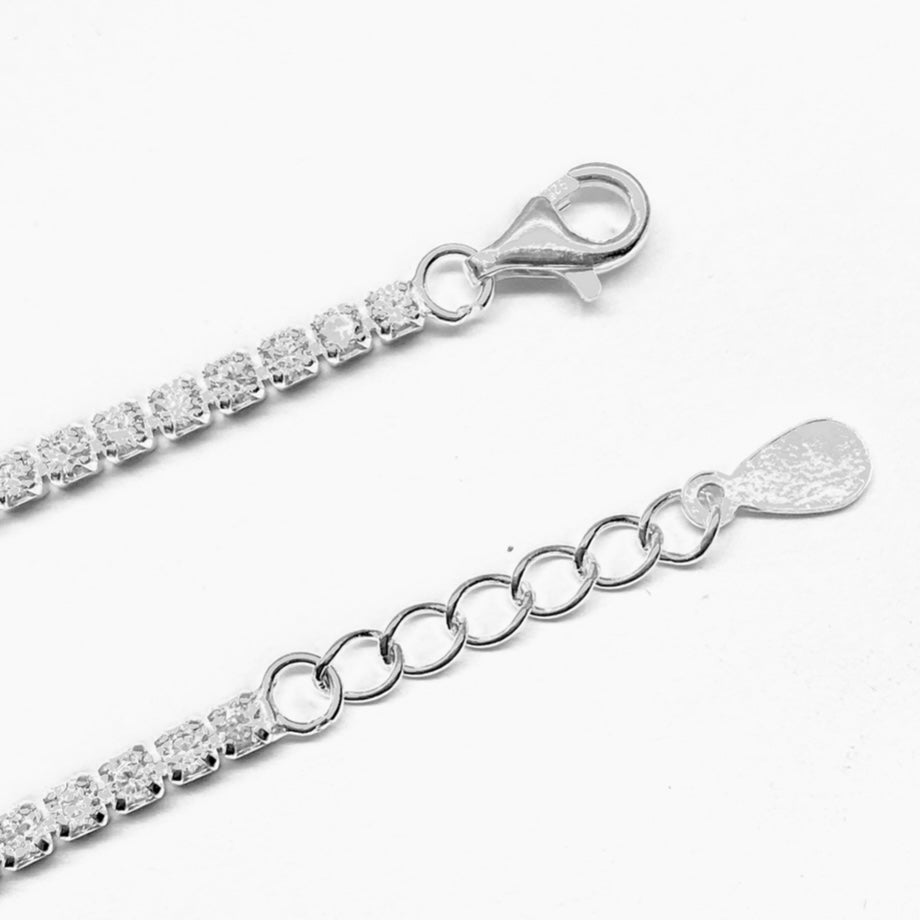 Pulsera de Plata Circonitas Blancas | Nicola Joyería
