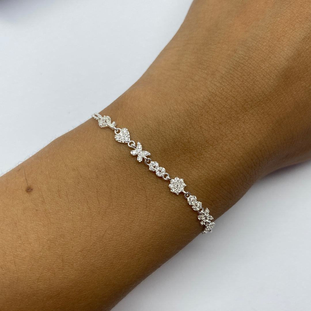 Pulsera de Plata Mariposa e Infinito | Nicola Joyería