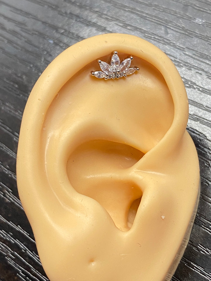 Arete Quirúrgico 💙Circonia Plateado