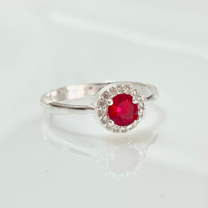 de Anillo Plata Promesa Circulito Rojo ❤️| Nicola Joyería 