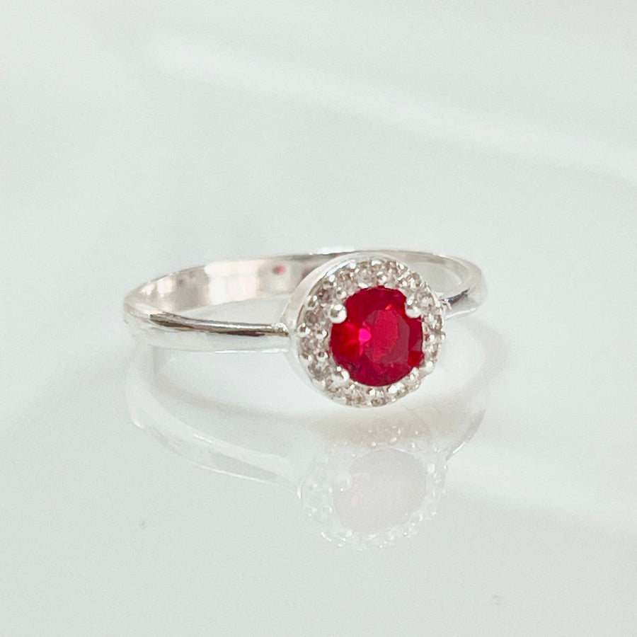 de Anillo Plata Promesa Circulito Rojo ❤️| Nicola Joyería 