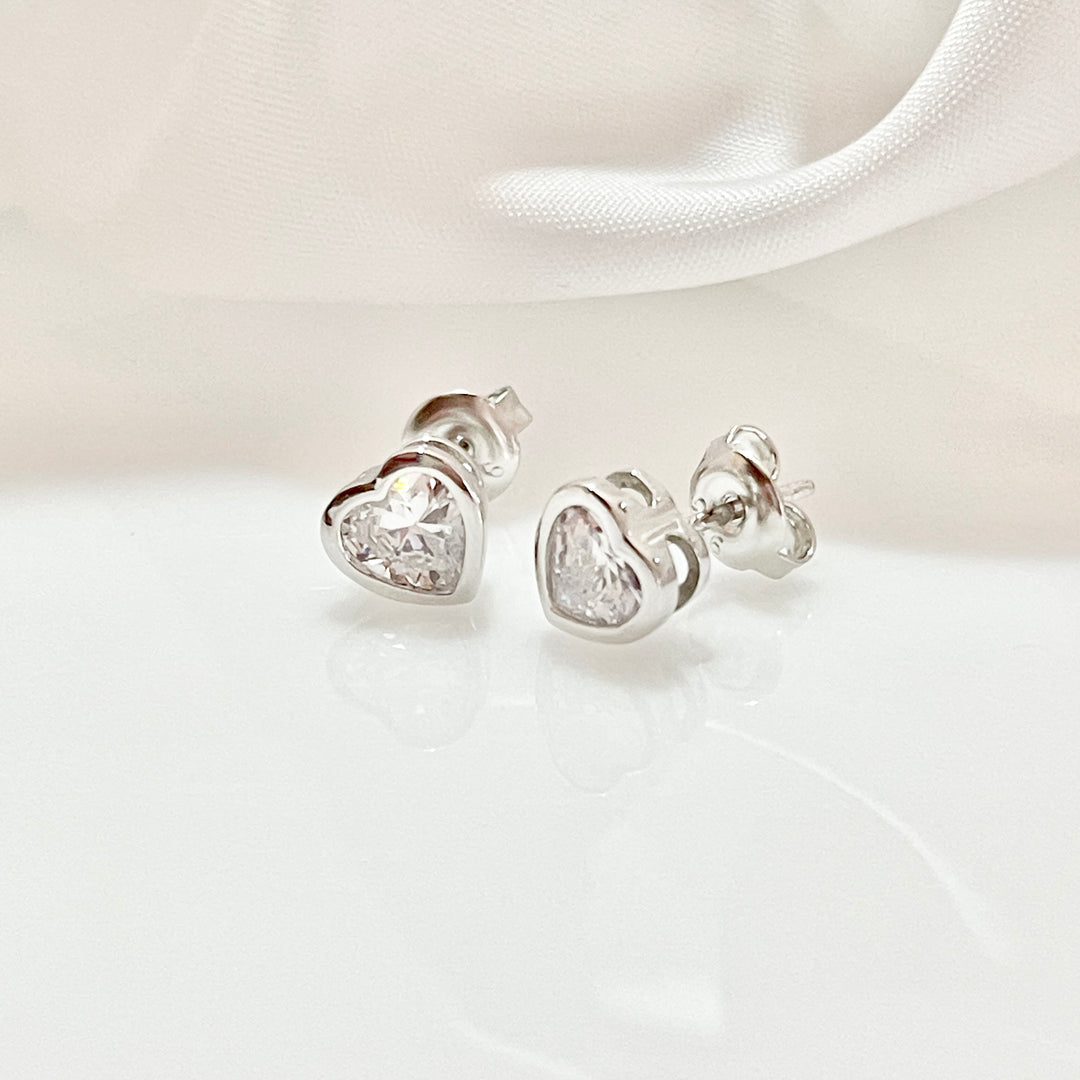 Aretes Plata ❤️Corazón Borde Grande | Nicola Joyería 