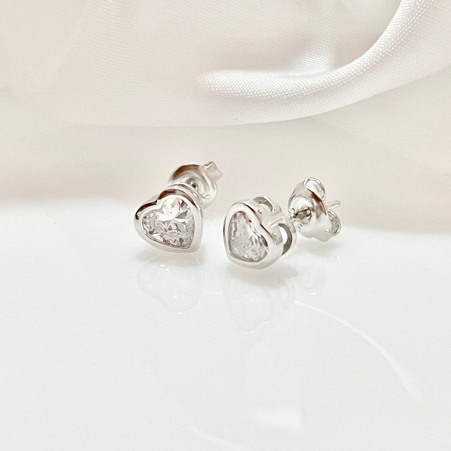 Aretes Plata ❤️Corazón Borde Grande | Nicola Joyería 
