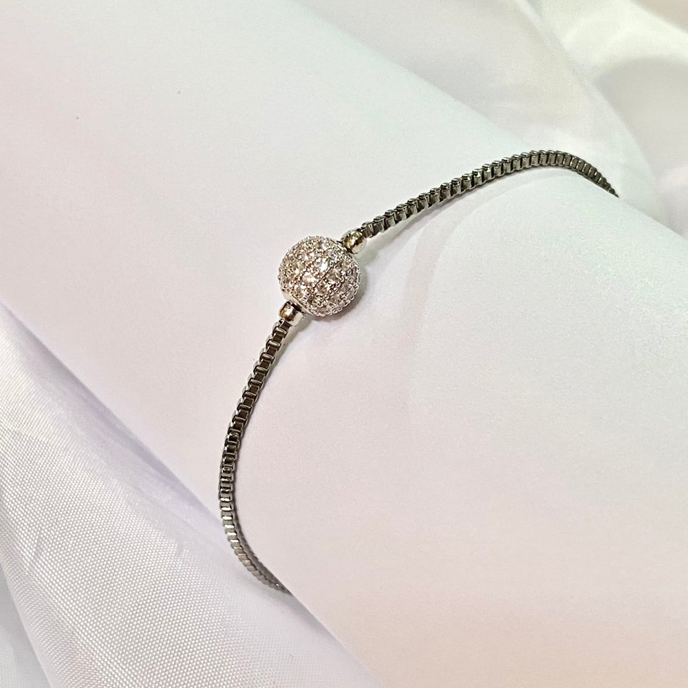 Pulsera Acero ☄️ Bola Fuego Plateada | Nicola Joyería