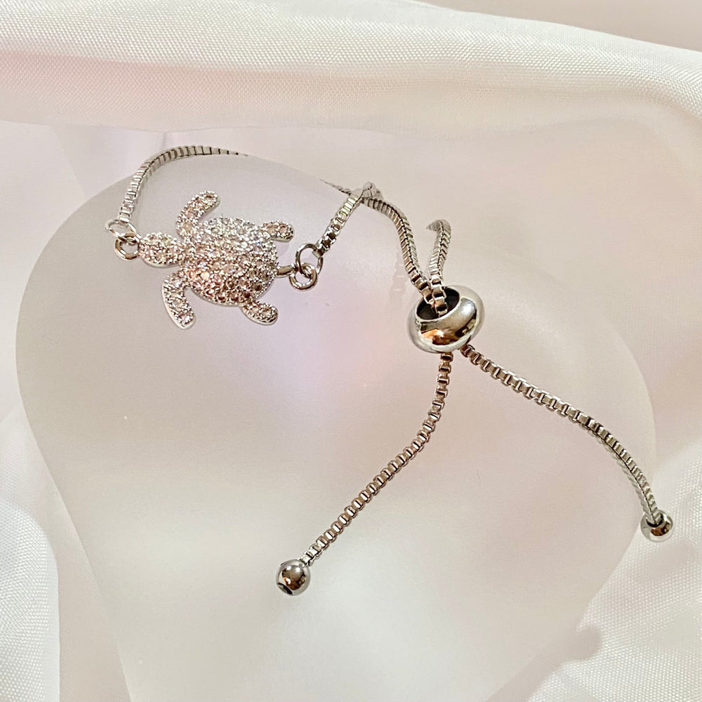 Pulsera Acero 🐢 Tortuga Plateada | Nicola Joyería