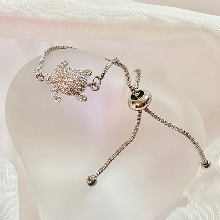 Pulsera Acero 🐢 Tortuga Plateada | Nicola Joyería