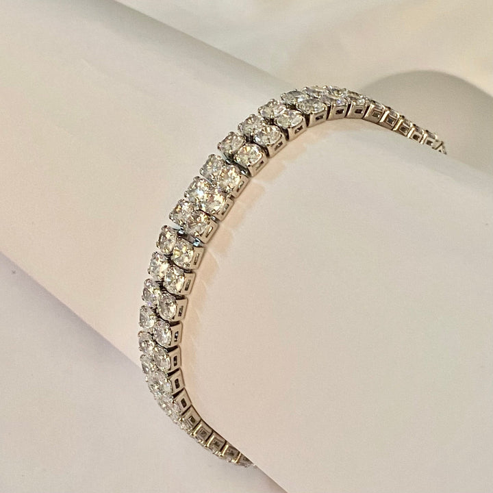 Pulsera Acero 💎💎 Tennis Doble Plateada | Nicola Joyería