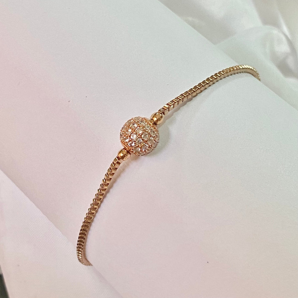 Pulsera Acero ☄️ Bola Fuego Oro Rosa | Nicola Joyería
