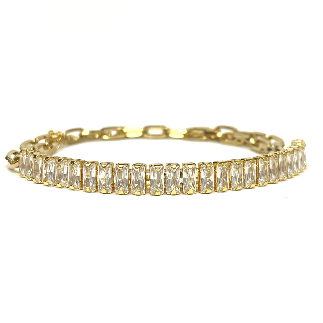 Pulsera Acero ✨ Doble Baguettes Dorada | Nicola Joyería