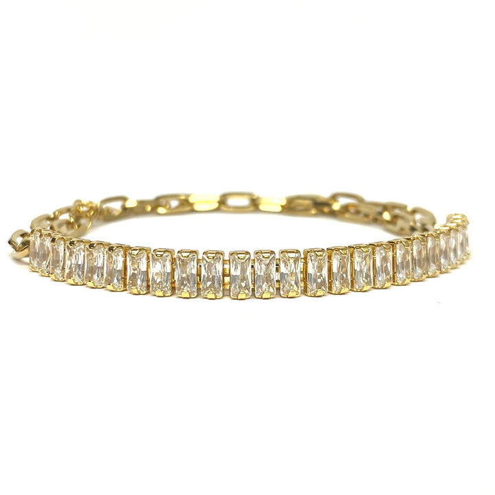 Pulsera Acero ✨ Doble Baguettes Dorada | Nicola Joyería