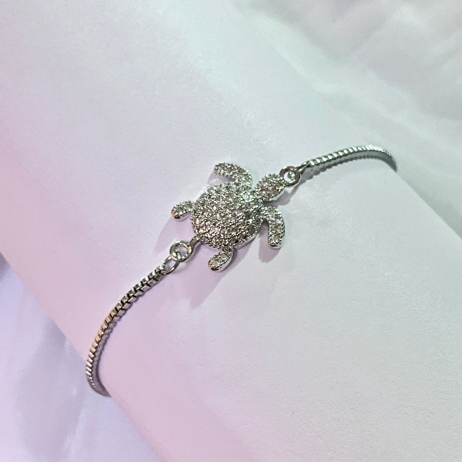 Pulsera Acero 🐢 Tortuga Plateada | Nicola Joyería